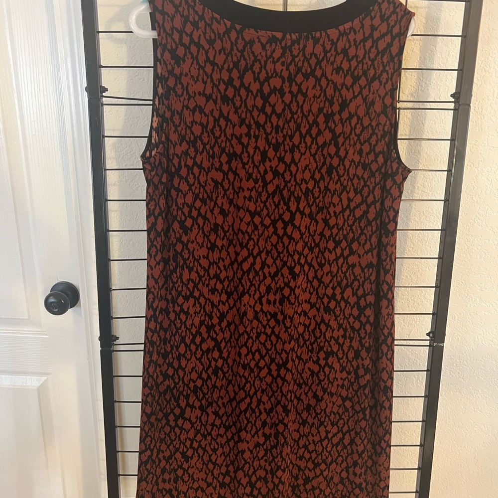 Rust orange /Black Sleeveless Dress - Picture 3 of 5